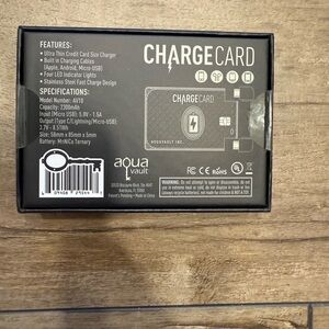 Factory Sealed, ChargeCard Ultra Thin Credit Card Size Charger.  GREAT GIFT🎄🎅🏻